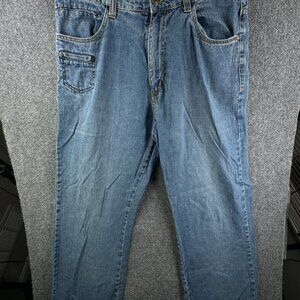 VTG Karl Kani Baggy Jeans Y2K 90s Hip Hop 36x34 Blue Denim Urban Ramie Cotton